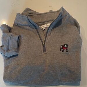 Large Gray - UGA Zip-Up polyester Sweater with Embroidered Stand Dawg Logo
